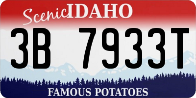 ID license plate 3B7933T