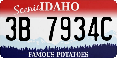 ID license plate 3B7934C