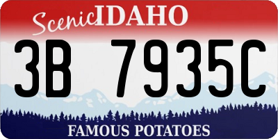 ID license plate 3B7935C