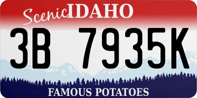 ID license plate 3B7935K