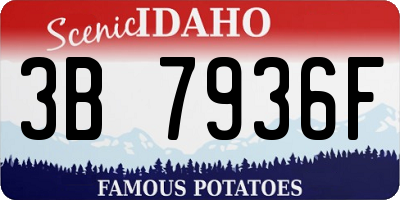 ID license plate 3B7936F