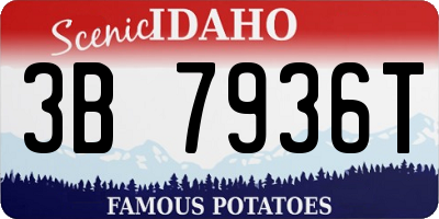 ID license plate 3B7936T