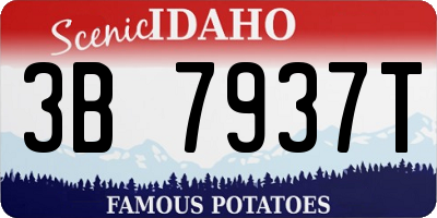 ID license plate 3B7937T