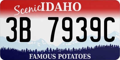 ID license plate 3B7939C