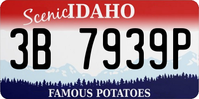 ID license plate 3B7939P