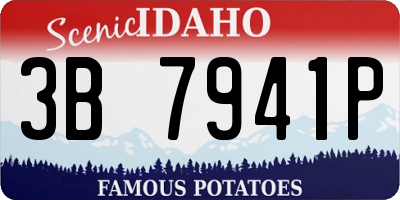 ID license plate 3B7941P