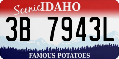 ID license plate 3B7943L