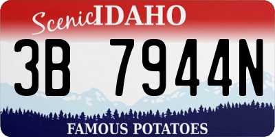 ID license plate 3B7944N
