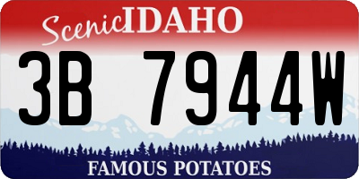 ID license plate 3B7944W