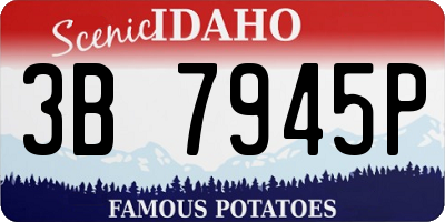 ID license plate 3B7945P