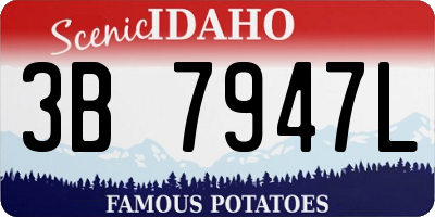 ID license plate 3B7947L