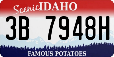 ID license plate 3B7948H