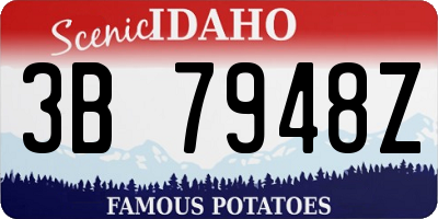 ID license plate 3B7948Z
