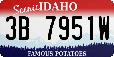 ID license plate 3B7951W