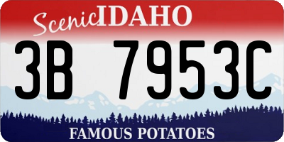 ID license plate 3B7953C