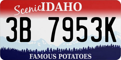 ID license plate 3B7953K