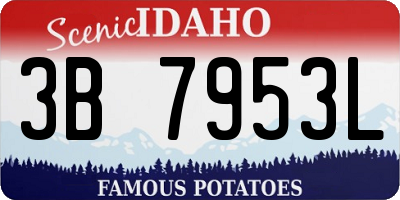 ID license plate 3B7953L