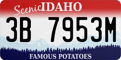 ID license plate 3B7953M