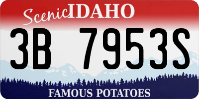 ID license plate 3B7953S