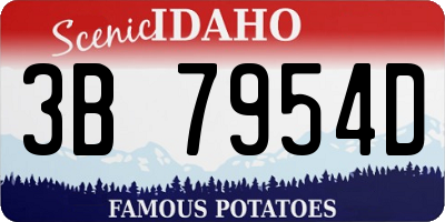 ID license plate 3B7954D