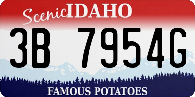 ID license plate 3B7954G