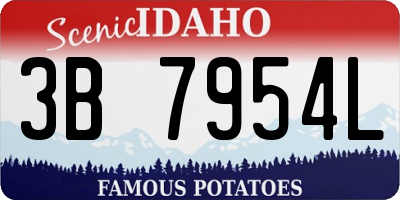 ID license plate 3B7954L