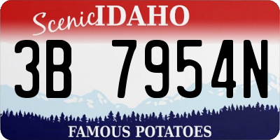 ID license plate 3B7954N