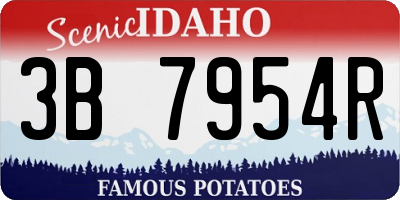 ID license plate 3B7954R