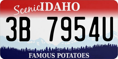 ID license plate 3B7954U