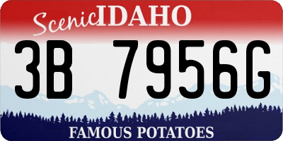 ID license plate 3B7956G