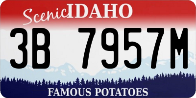 ID license plate 3B7957M