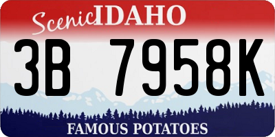 ID license plate 3B7958K
