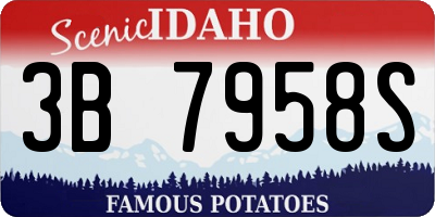 ID license plate 3B7958S