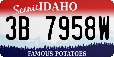 ID license plate 3B7958W