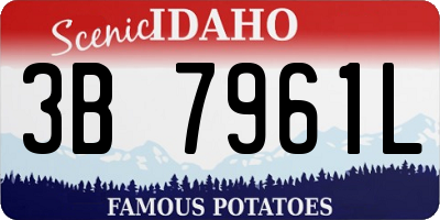 ID license plate 3B7961L