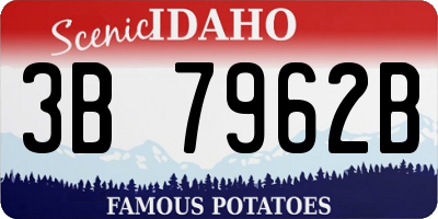 ID license plate 3B7962B