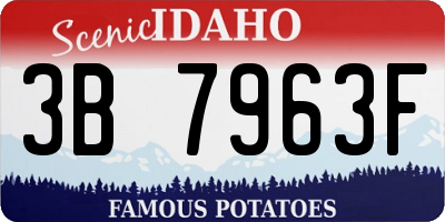 ID license plate 3B7963F