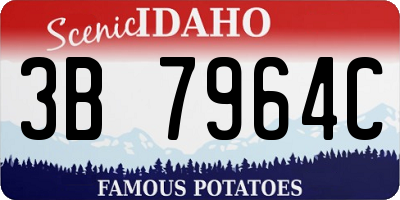 ID license plate 3B7964C