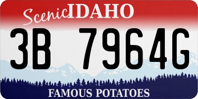 ID license plate 3B7964G