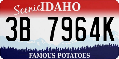 ID license plate 3B7964K