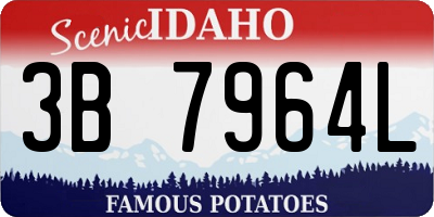 ID license plate 3B7964L