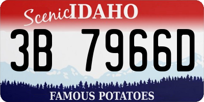 ID license plate 3B7966D
