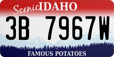 ID license plate 3B7967W