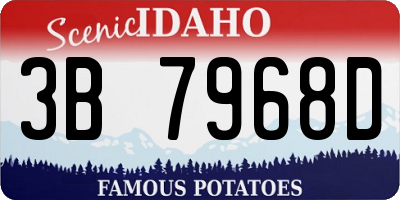 ID license plate 3B7968D