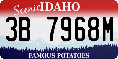 ID license plate 3B7968M