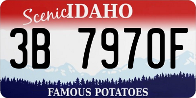 ID license plate 3B7970F