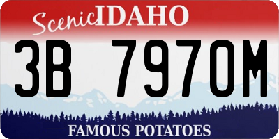 ID license plate 3B7970M