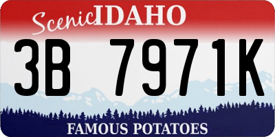 ID license plate 3B7971K