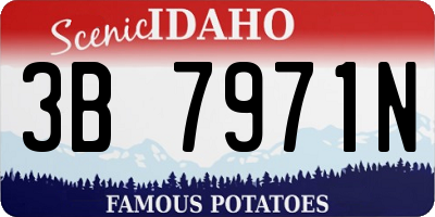 ID license plate 3B7971N