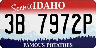 ID license plate 3B7972P